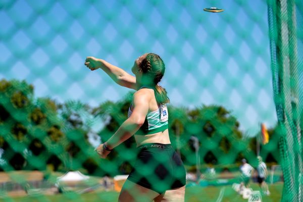 Laura Sinnigen (LG Papenburg/Aschendorf) beim Diskus am 03.07.2022 waehrend den NLV+BLV Leichtathletik-Landesmeisterschaften im Jahnstadion in Goettingen (Tag 1)